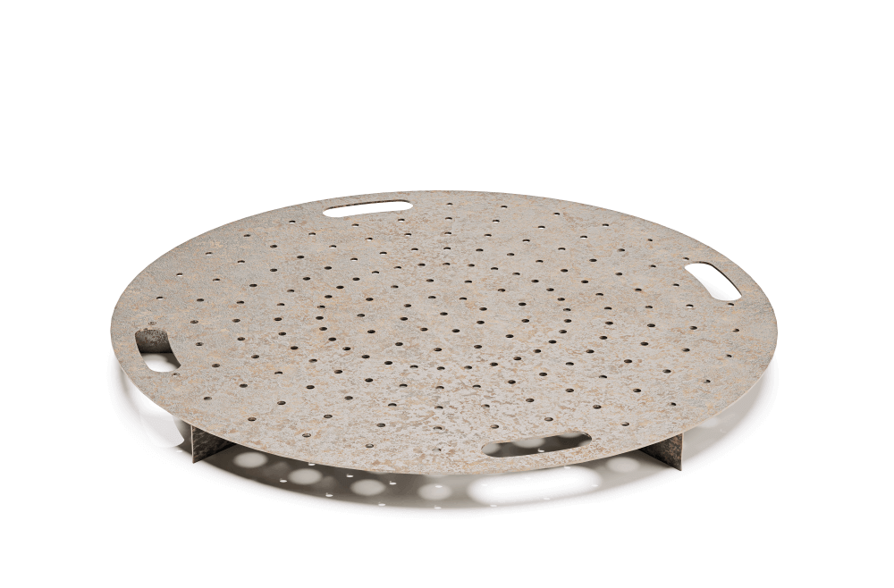 Bottom Grill for Coals and Ventilation